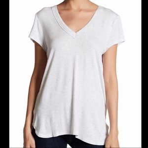 H by Bordeaux Solid Double V-Neck T-Shirt